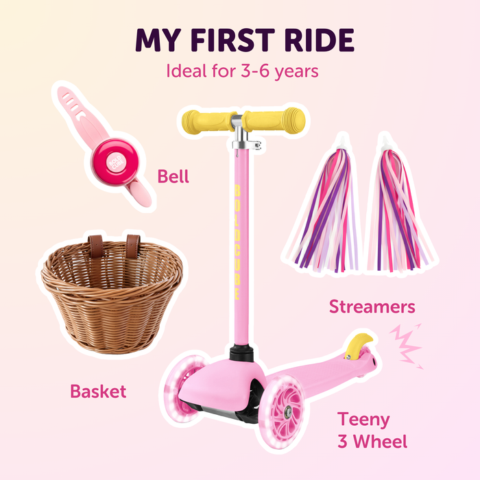 My First Ride Gift Set - Pink Pastel Teeny