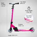 Fuchsia - Deluxe 2 Wheel Scooter - 2 Wheel Scooter - BOLDCUBE Scooters