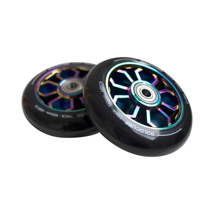 Black Chrome Spider - Pro Stunt Wheels - Accessories - BOLDCUBE Scooters